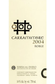 Produktabbildung von einer Flasche Carramimbre Roble 2006